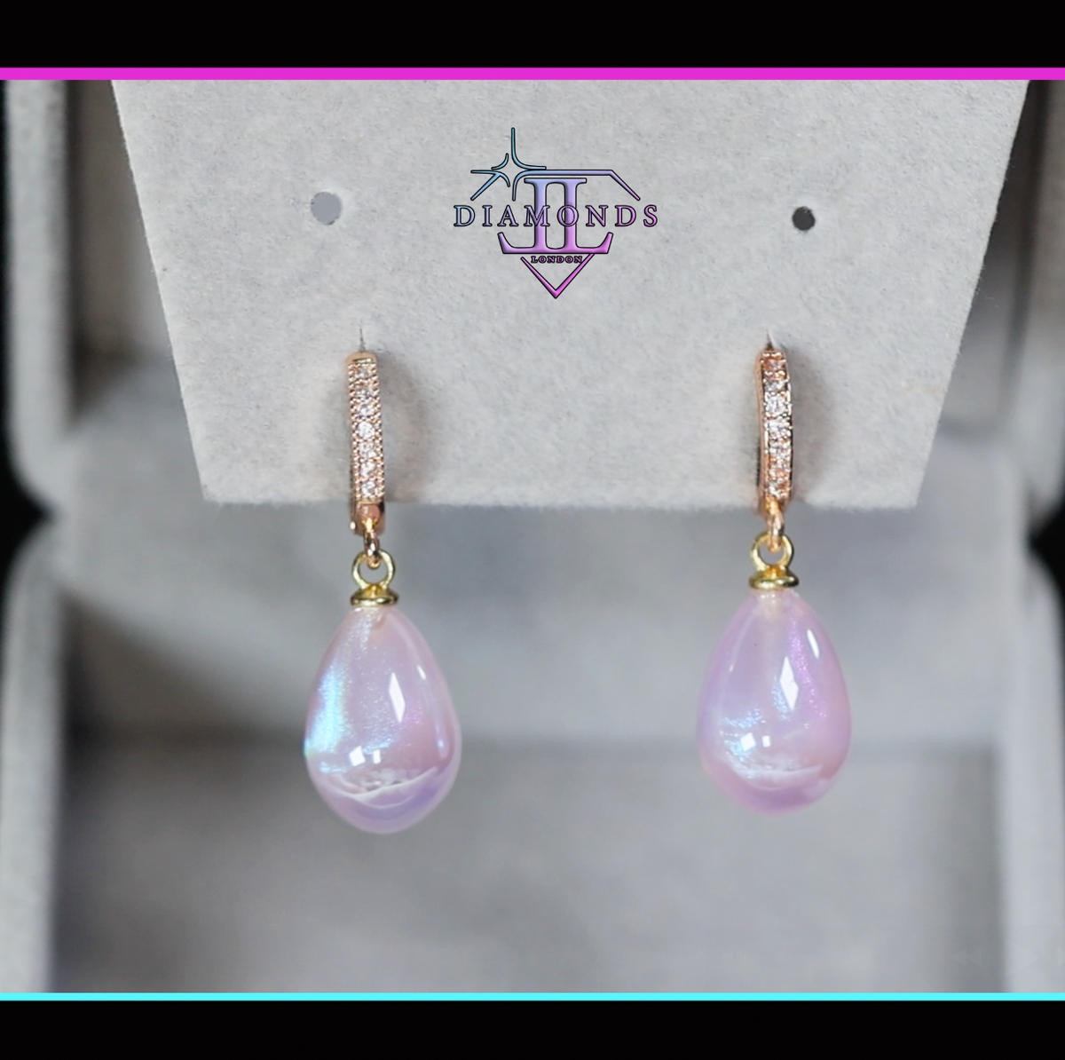 Pink Pearl Earrings | Diamond Pearl Earrings | Pearl Earrings  Minx London
