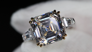 Asscher Lab Diamond Engagement Ring