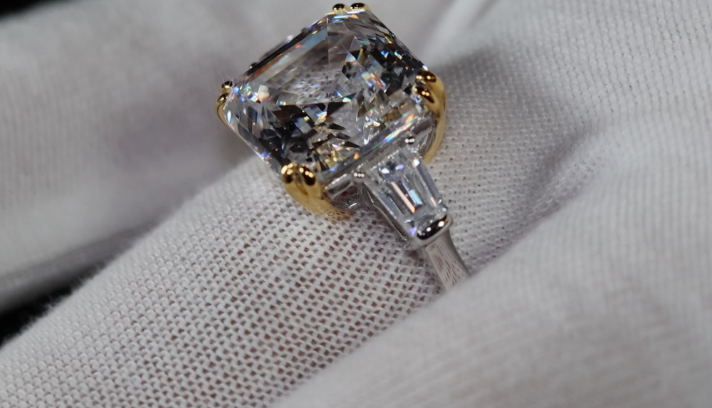 Womens Asscher Cut Diamond Wedding Ring