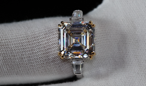 Womens Asscher Diamond Ring