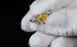 Yellow Radiant Cut Lab Diamond Ring | Womens Yellow Diamond Heart Engagement Ring