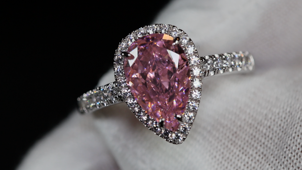 big Pink Diamond Engagement Ring