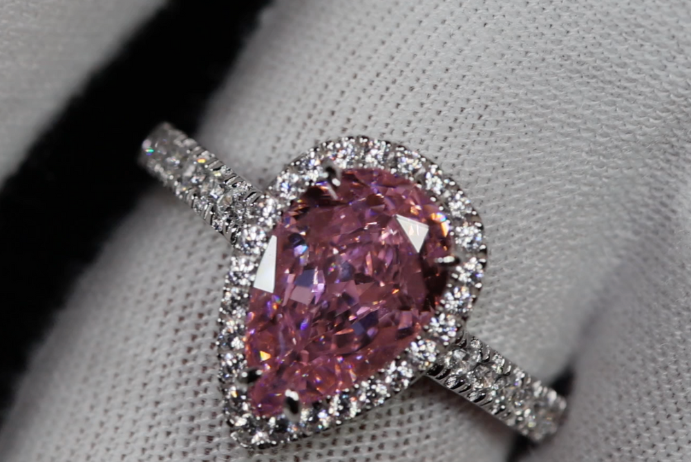 lab grown Pink Diamond Engagement Ring