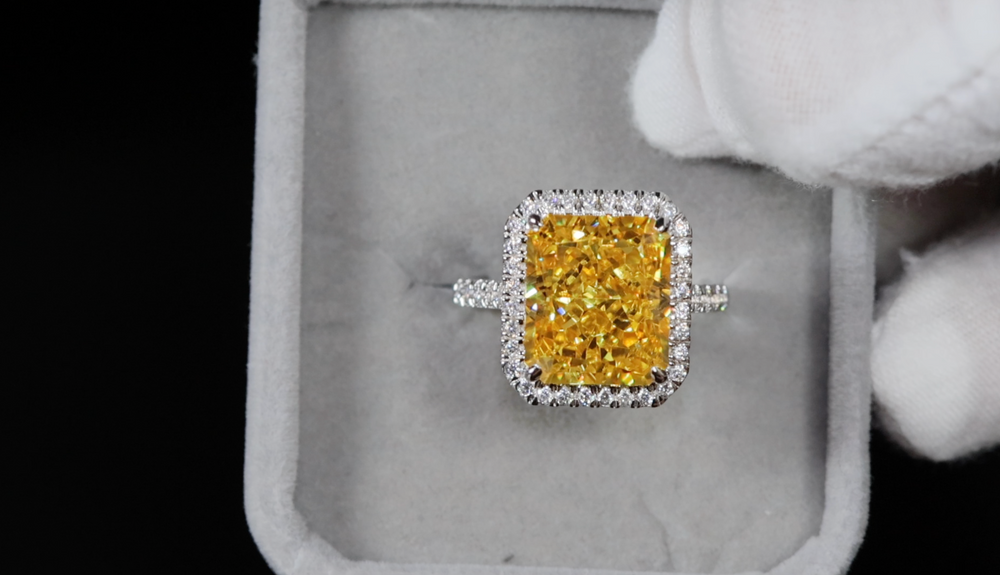 Yellow Radiant Cut Diamond Engagement Ring