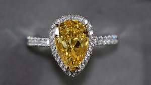 Yellow Pear Cut Diamond Engagement Ring
