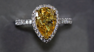 Yellow Pear Cut Engagement Ring