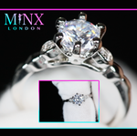 Womens Silver Diamond Wedding Ring