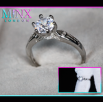 Womens Silver Diamond Wedding Ring