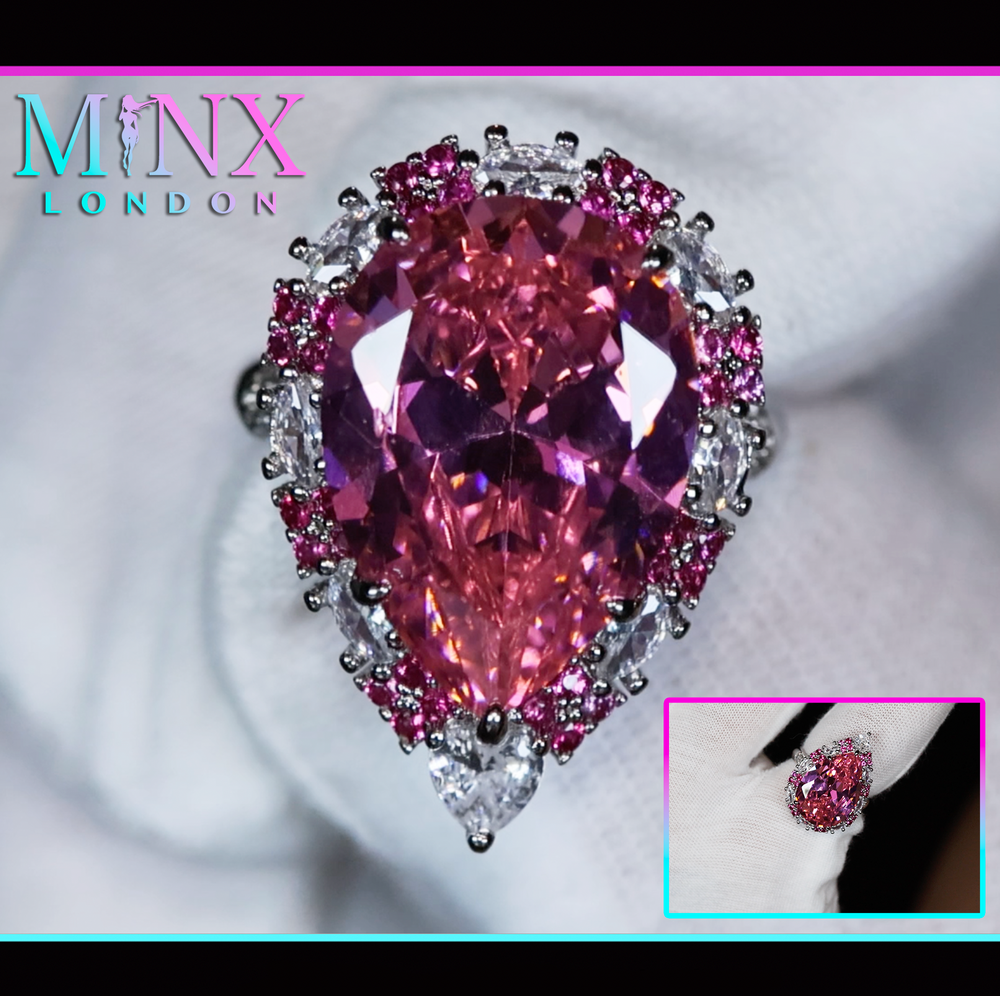 Pink Pear Cut Diamond Ring