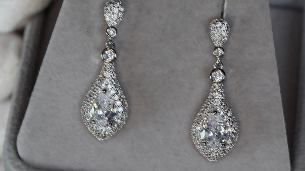 Pear Cut Diamond Earrings