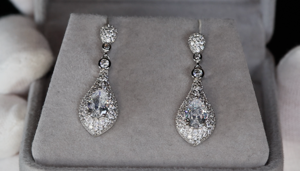 Teardrop diamond earrings