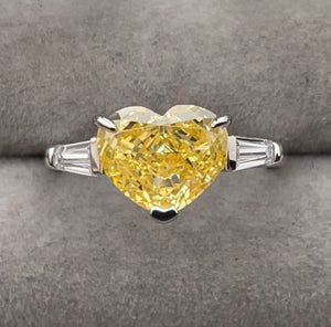 Yellow Diamond Heart Ring