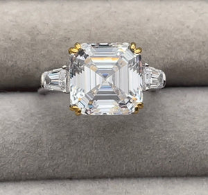 Womens Asscher Cut Diamond Wedding Ring