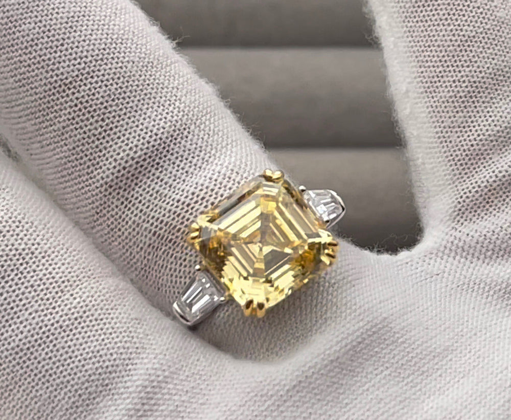 Womens Yellow Lab Grown Diamond Ring
