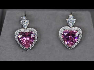 
            
                Load and play video in Gallery viewer, Pink Heart Diamond Ear Studs | Pink Diamond Earrings
            
        