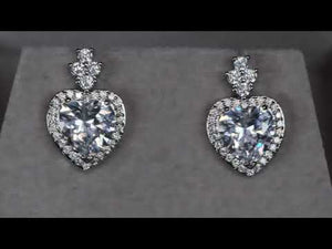 
            
                Load and play video in Gallery viewer, Heart Diamond Ear Studs | Silver Diamond Heart Ear Studs
            
        
