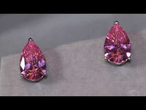 
            
                Load and play video in Gallery viewer, Pink Pear Cut Diamond Ear Studs | Pink Diamond Earrings
            
        