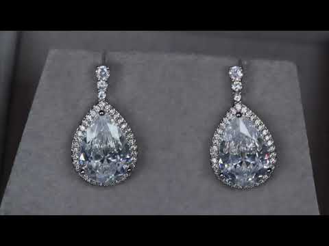 
            
                Load and play video in Gallery viewer, Womens Diamond Earrings | Pear cut diamond earrings
            
        