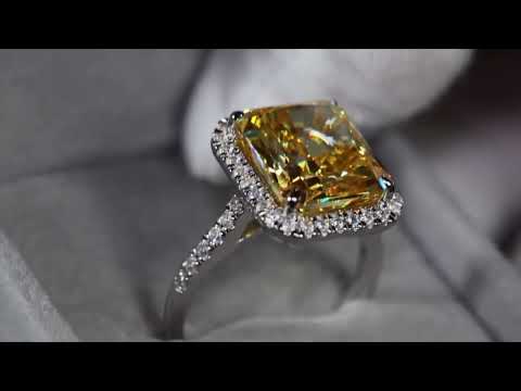 
            
                Load and play video in Gallery viewer, Yellow Radiant Cut Diamond Engagement Ring
            
        