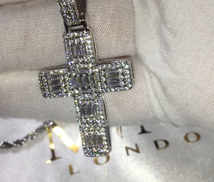 diamond iced out cross necklace