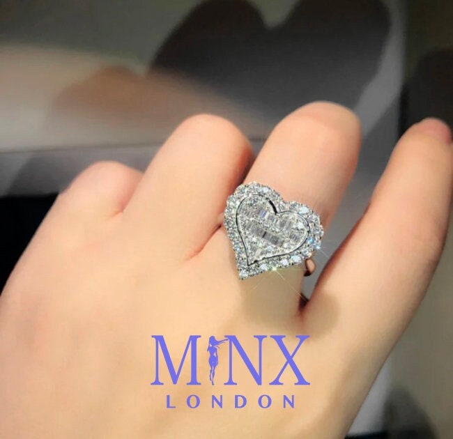 Love heart diamond discount ring