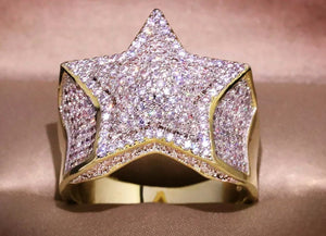 Hip Hop Star Ring | Iced out ring | Iced Star Ring