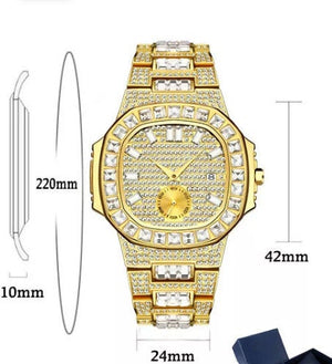 gold baguette watch