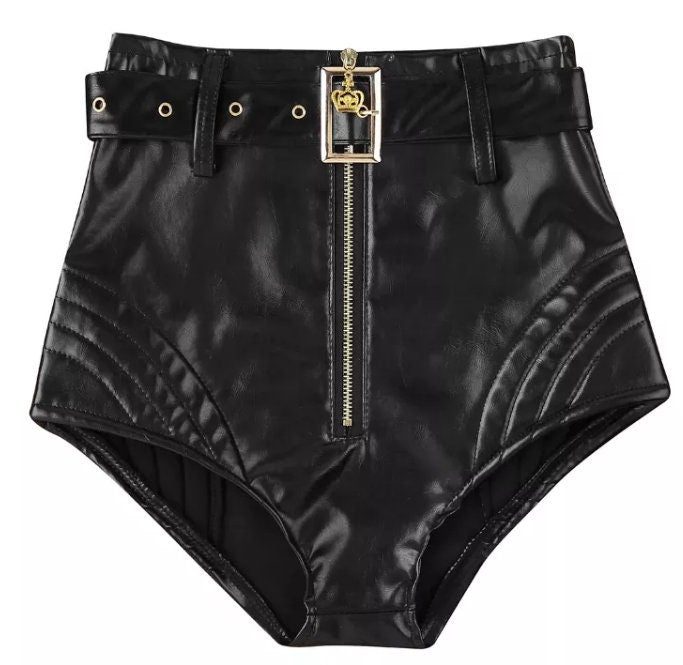Women's Pu Leather Pants Sexy Hot Pants Shorts