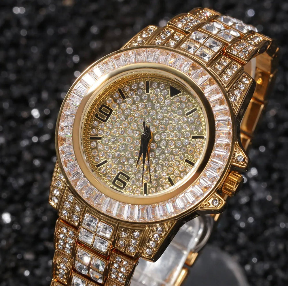 Iced Out Watch | Iced Watch | Mens Iced Out Watch | Hip Hop Watch | Baguette Watch | Diamond Watches | Buss Down Watch | Iced Out Jewelry