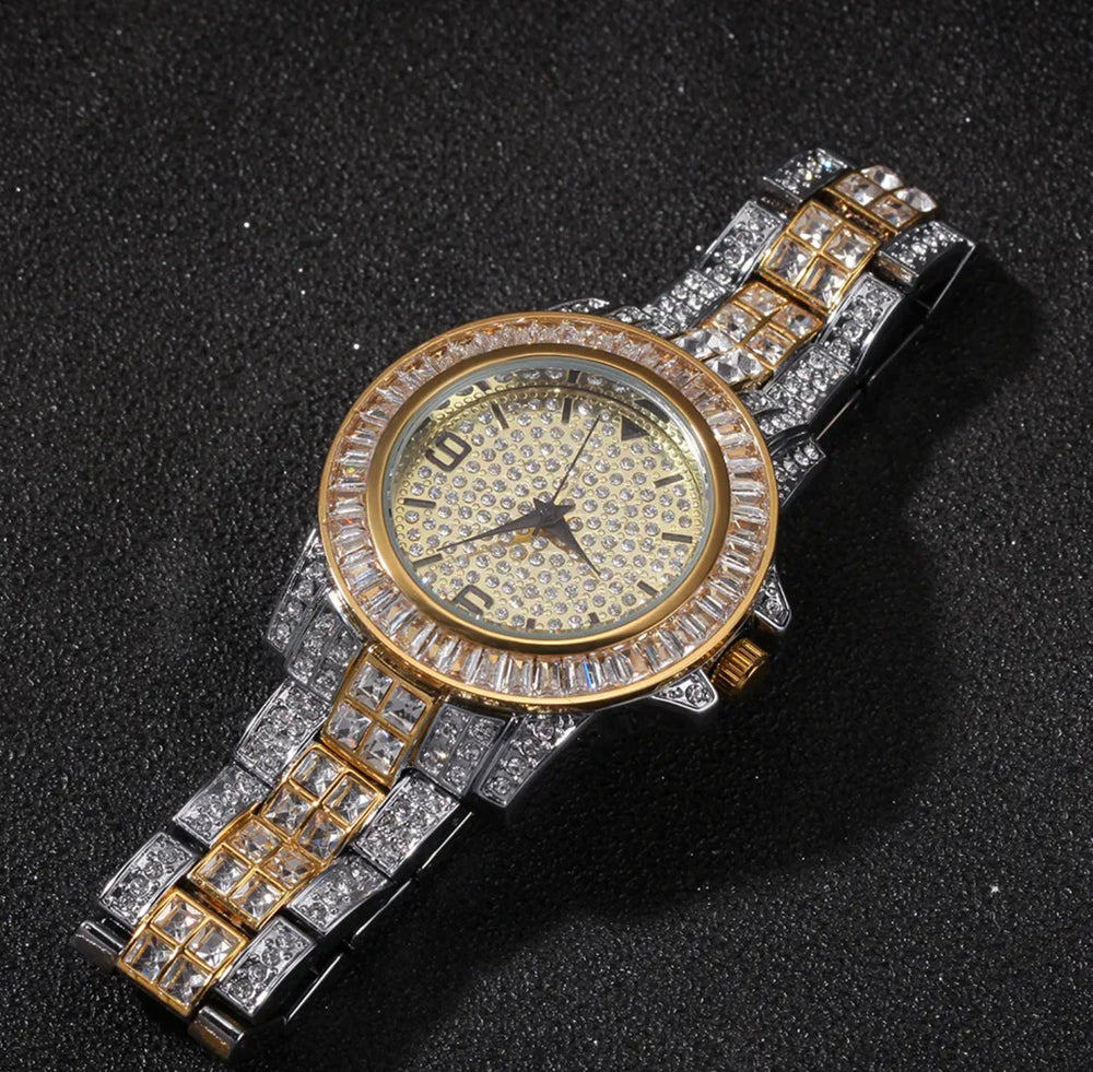Iced Out Watch | Iced Watch | Mens Iced Out Watch | Hip Hop Watch | Baguette Watch | Diamond Watches | Buss Down Watch | Iced Out Jewelry