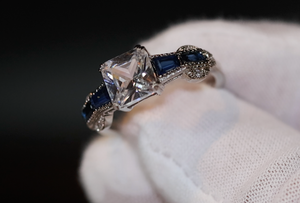 Blue diamond ring