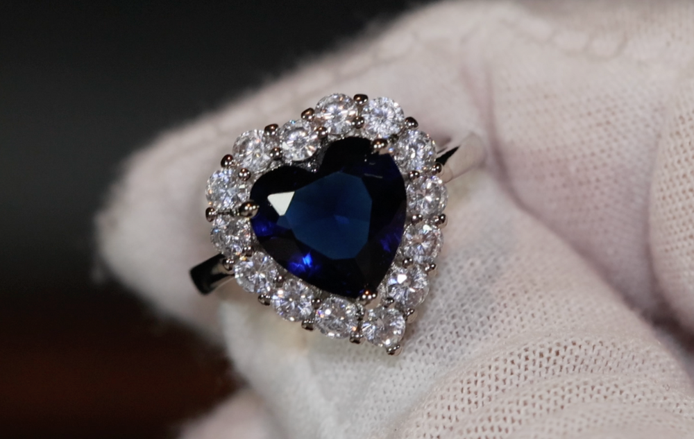 Blue diamond ring