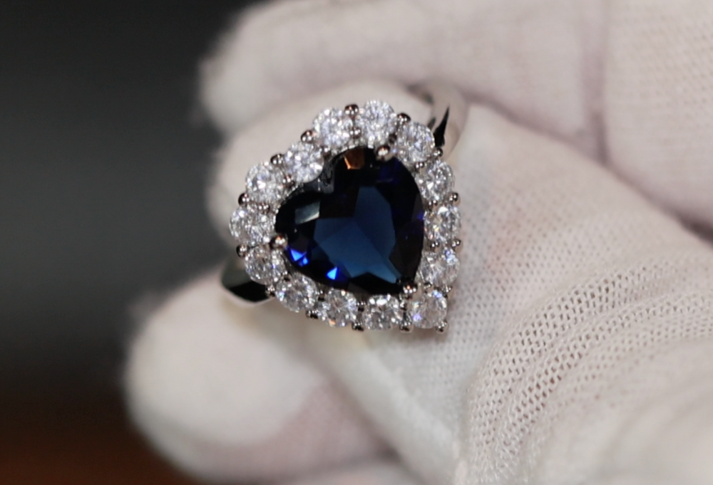 Blue diamond ring