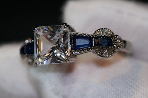 Blue diamond ring