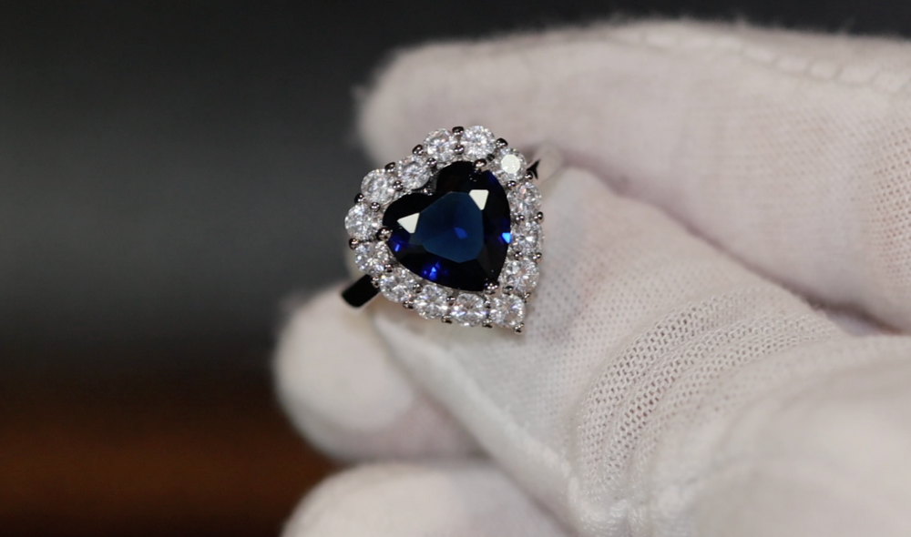 Blue diamond ring