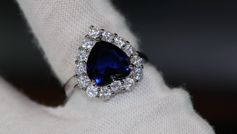 Blue diamond ring