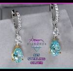 Blue Pear Diamond Earrings