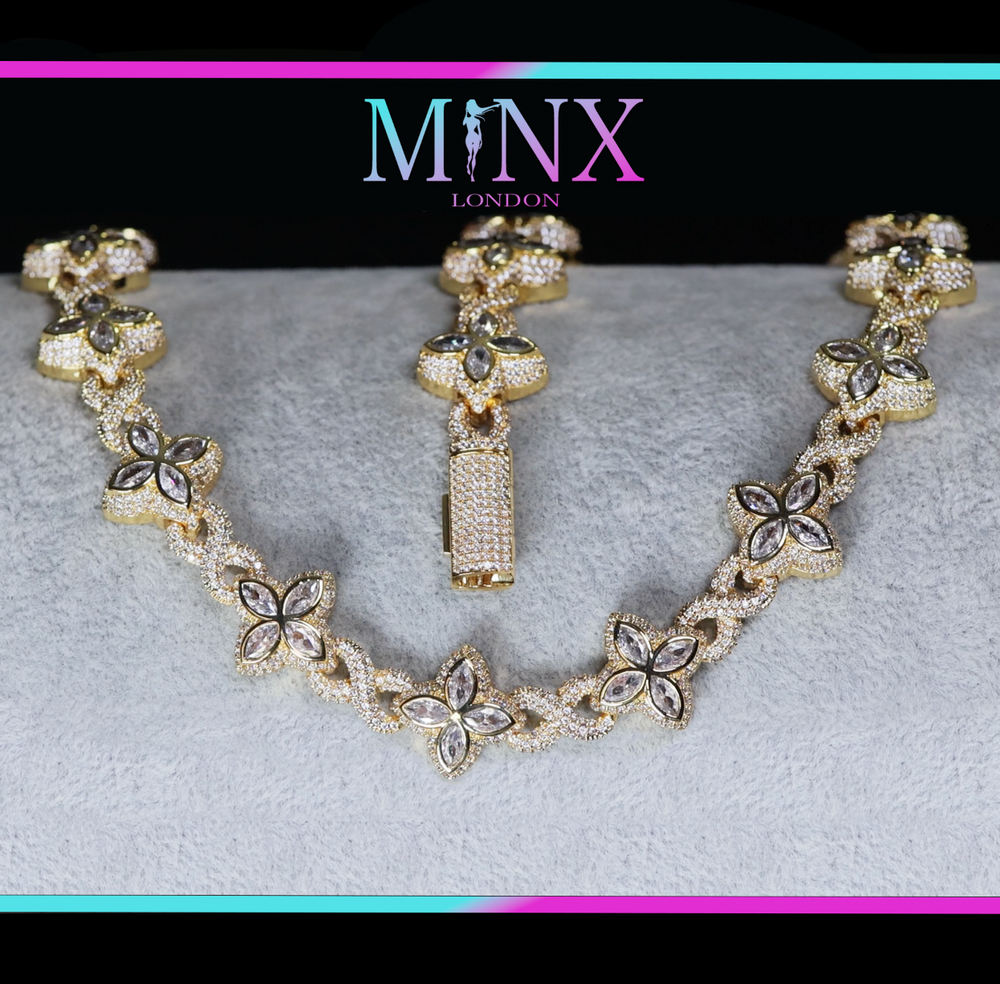 Gold Diamond Clover Necklace