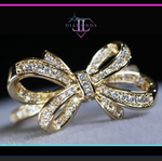 Gold Diamond Ribbon Ring | Diamond Ribbon Ring | Diamond Bow Ring