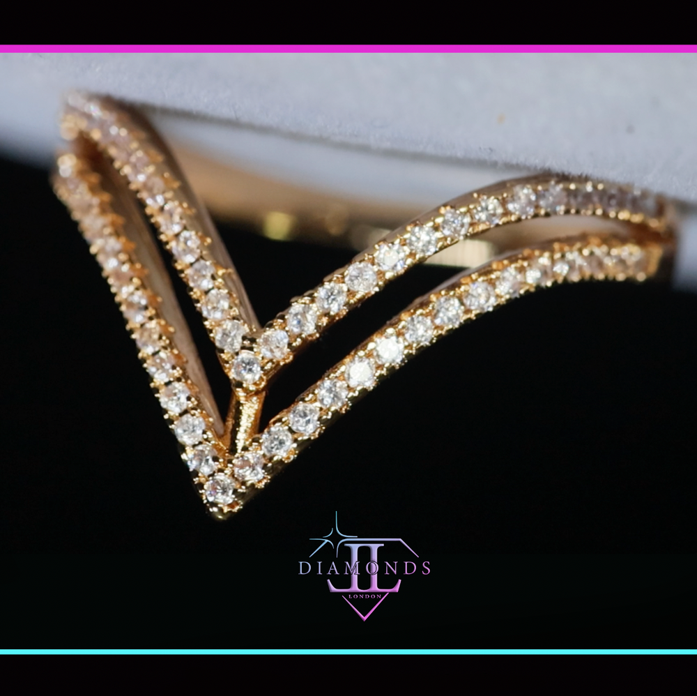 Gold Wishbone Diamond Ring