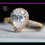 Gold Pear Cut Diamond Ring