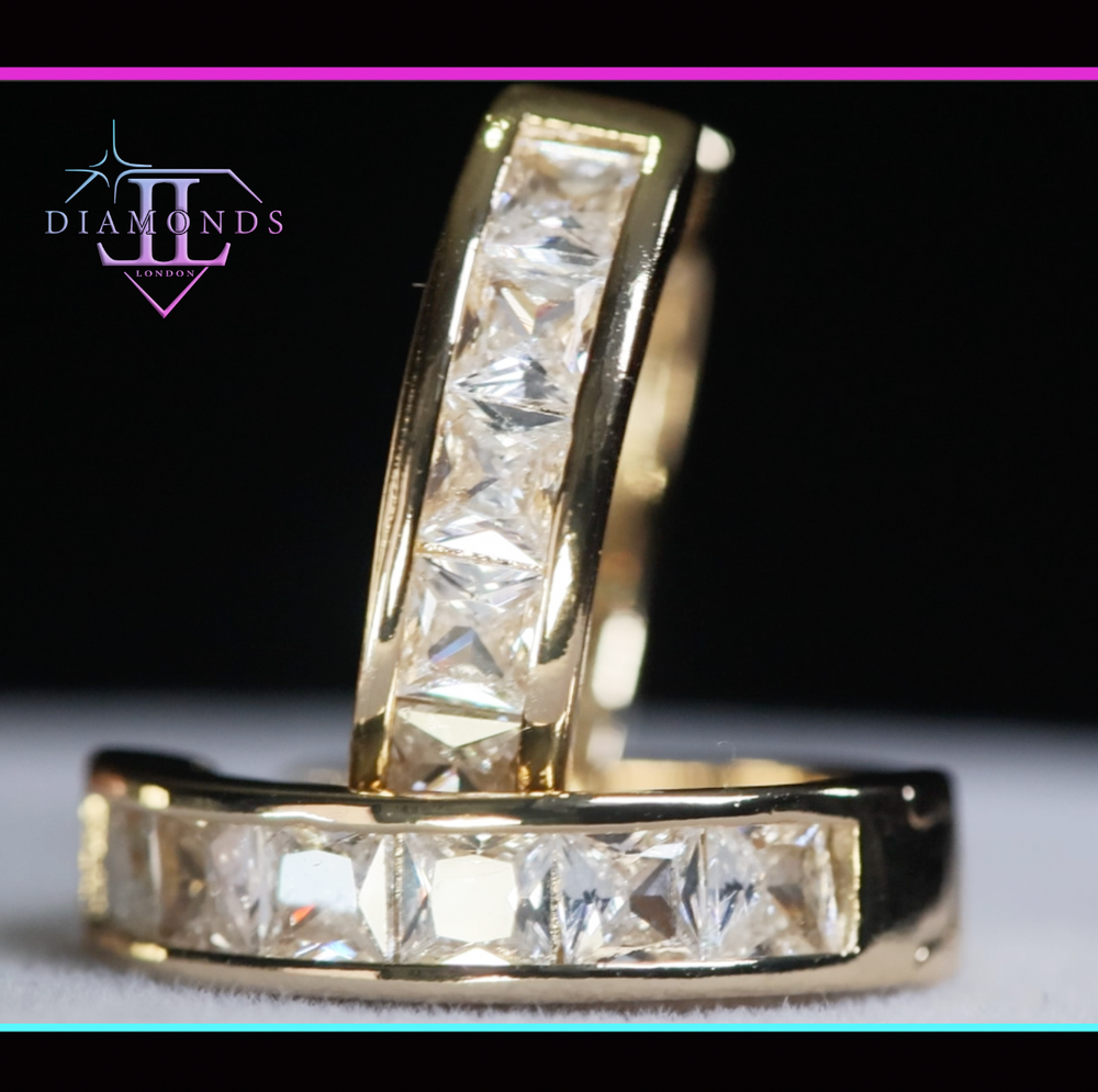 Mens Gold Diamond Hoop Earrings