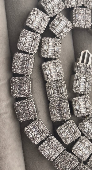 Iced Out Baguette Chain | Tennis Chain | Tennis Necklace | Mens Iced Chain | Tennis Chains | Baguette Chain | Iced Out Chain | Hip Hop Chain