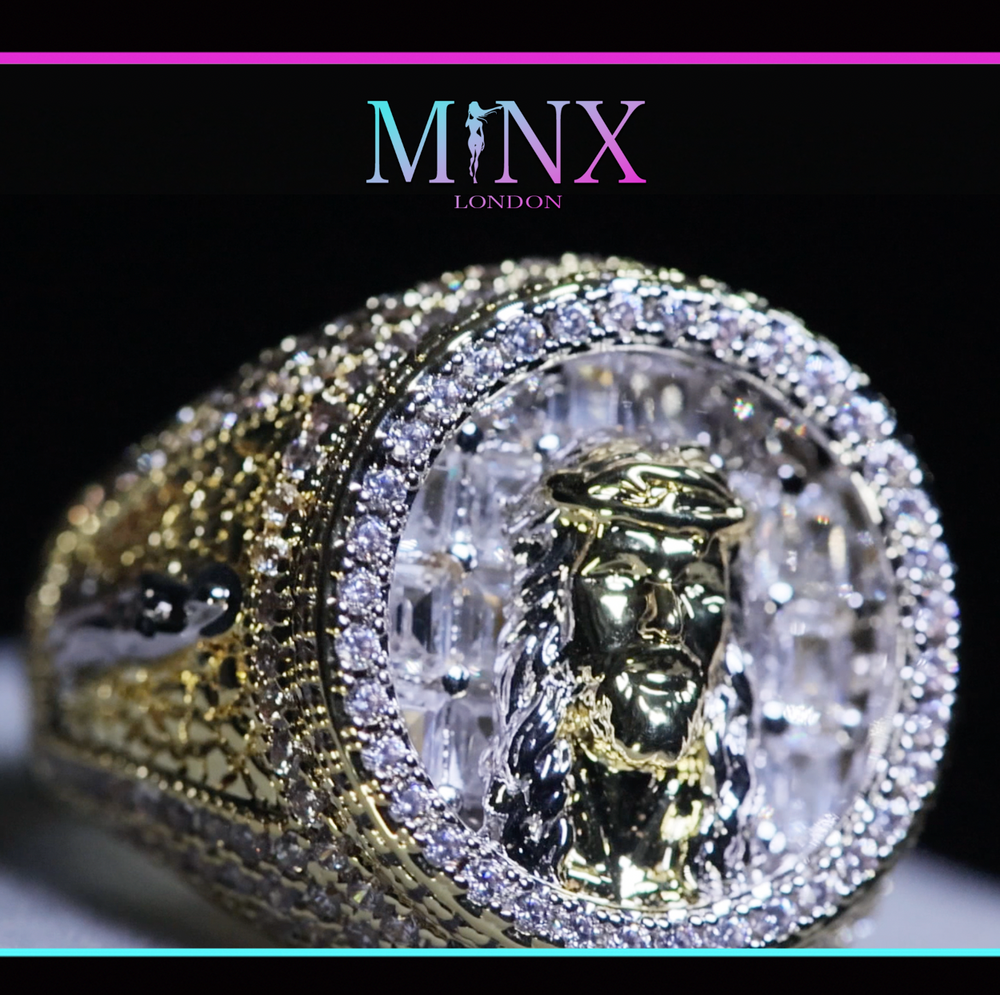 Baguette Diamond Jesus Ring