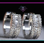 Men's Baguette Diamond Hoop Earrings