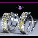 Mens Yellow Diamond Hoop Earrings