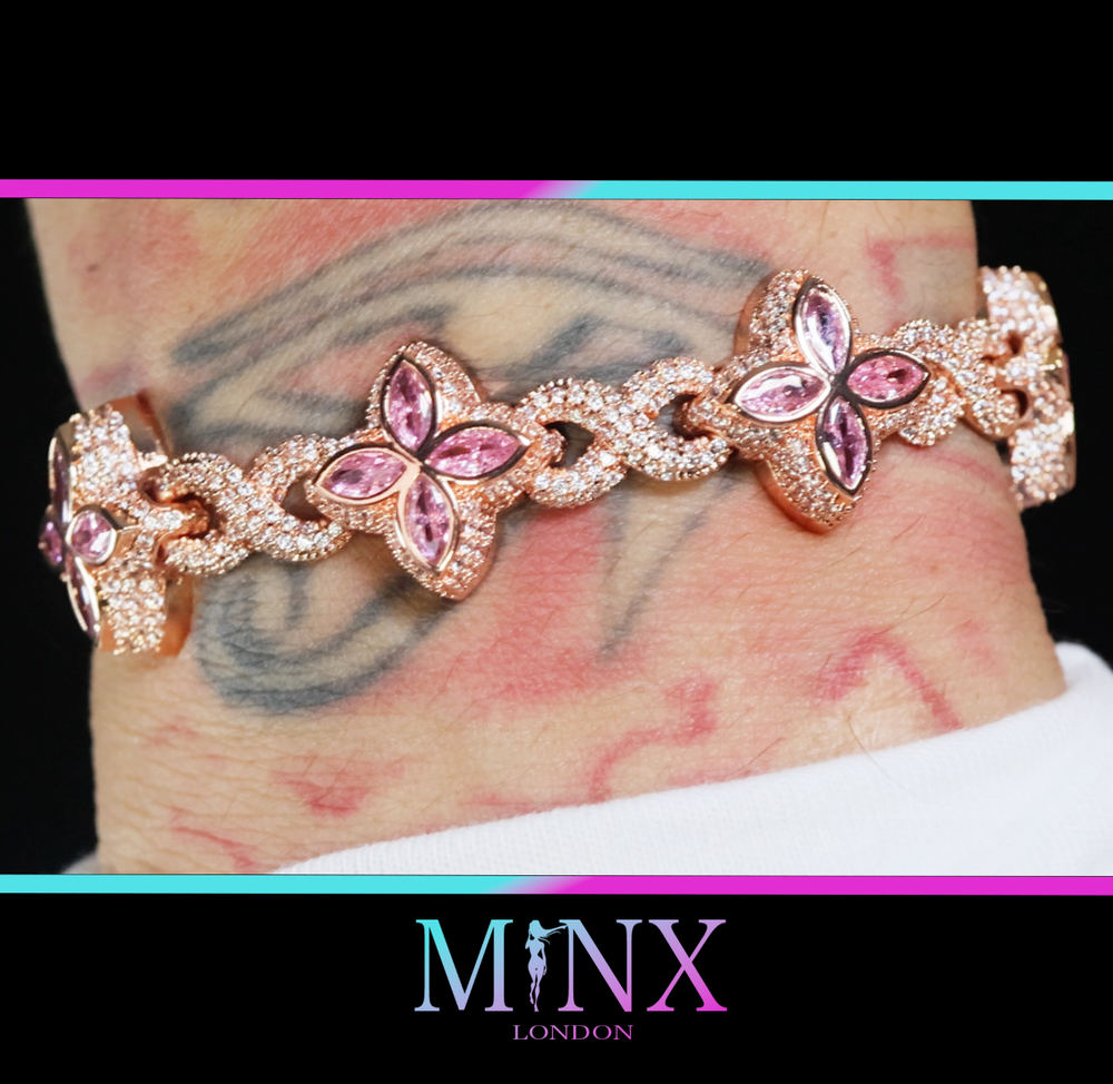 Rose Gold Diamond Clover Bracelet