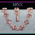 Rose Gold Pink Diamond Clover Chain 
