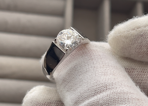 Mens Moissanite Diamond Engagement Ring