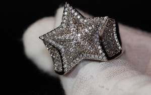 Iced out ring | Star Ring | Diamond Star Ring | Star Shaped ring | Star Rings | Iced Out Star Ring